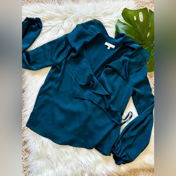 *sold* June & Hudson Ruffle Wrap Top - Picture 10 of 12